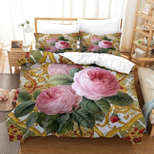 Housse de couette baroque 3D en microfibre durable Super King