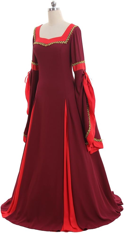 CosplayDiy Renaissance Dress Women Medieval Costume Victorian Dresses Pirate Skirt Renaissance Fairy Elf Dress - Image 3