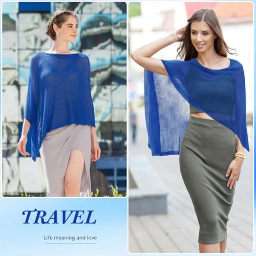 Image of Women Sheer Poncho Shrug Summer Sheer Blouse Top Lightweight Poncho Bolero for Evening Dress