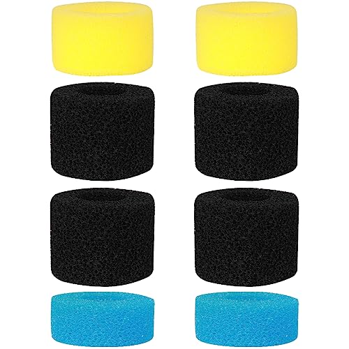 AquaMiracle Aquarium Filter Replacement Sponge, Fish Tank Filter Replacement Parts, Including 2 x Coarse Sponge, 2 x Fine Sponge & 4 x Carbonized Sponge