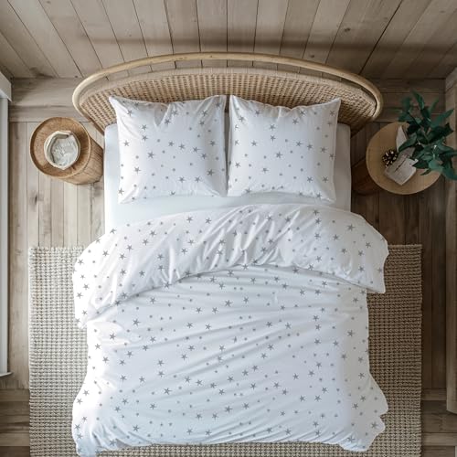 MTOnlinehandel Flanell Bettwäsche 135x200 Wintersterne Bettwäsche...