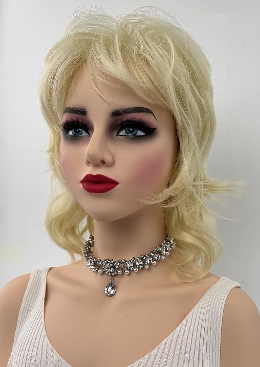 Layered Blonde Wig with Bangs — Straight Synthetic (Blonde #3)