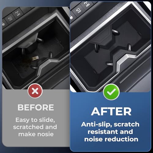 Image of Center Console Cup Holder Inserts for Toyota 4Runner 2026 2025 (6th Gen), Interior Accessories TPE Cup Holder for 2025-2026 4 Runner, Black
