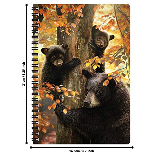 3D LiveLife Carnet A5 - L'attention d'une Mère de Deluxebase. Carnet 3D lenticulaire Ours 80 pages. Papeterie école bureau illustrations licence artiste renommé David Penfound bloc-note spirale – vue 2