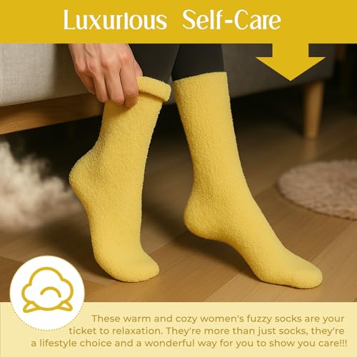 American Trends Coral Fleece Cloud Socks Ultra-Soft Fuzzy Warm Sleep Socks Cozy Unisex Gifts for Birthday Self-Care2