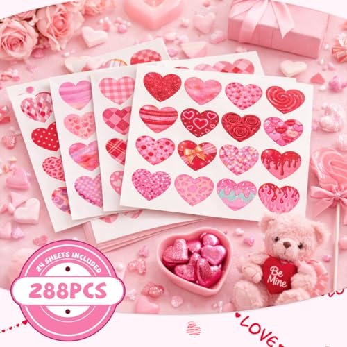 Autocollants cœur imperméables et réutilisables de 3 cm pour scrapbooking