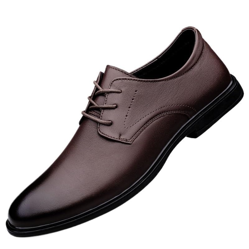 YZABEL Men's Classic Pointed Toe Lace Up Oxford Shoes, Comfortable Flat Low Top Casual Shoes, Rubber Non-Slip for Formal Business Wedding
