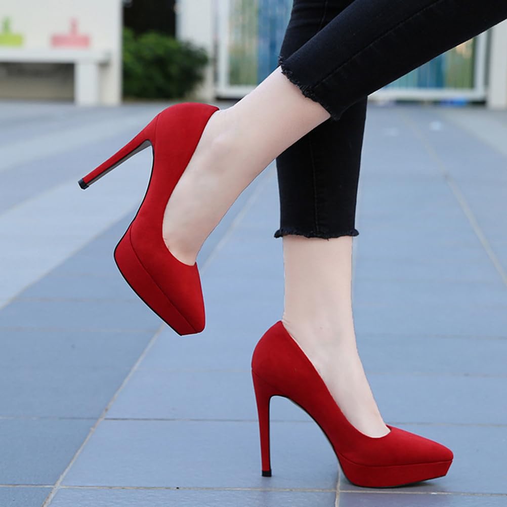 Scarpe con Tacco Alto e Plateau per Donna | Eleganti décolleté a Punta Slip-on per Matrimoni, Serate in Discoteca, Feste serali e Cerimonie per Adulti