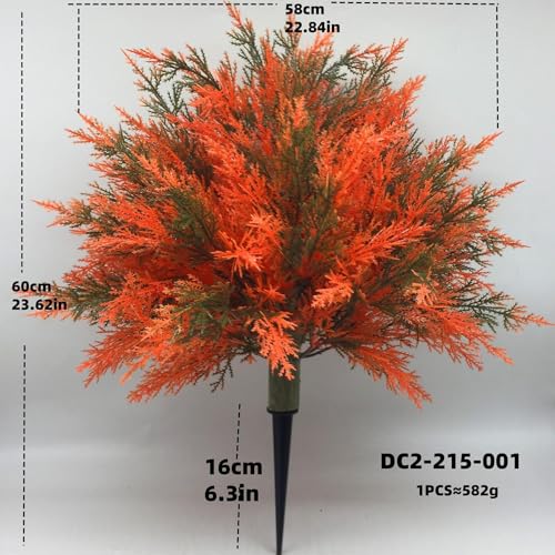 Cèdre artificiel d'extérieur avec piquets pour parterre de fleurs - 6