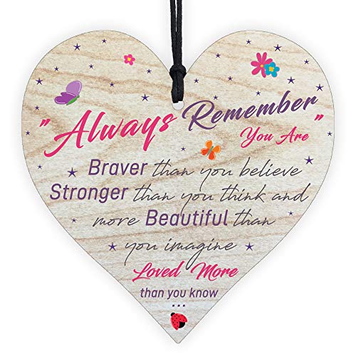 Always Remember Loved More Than You Know - Handmade Wooden Perfect Hanging Heart Plaque-Sign Gift for Your Best Friendship