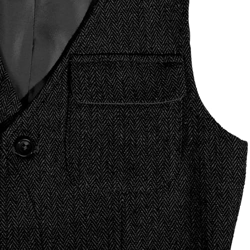 Image of Boys Retro Tweed Vest for Kids Classic Casual Waistcoat