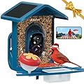 Smart Bird Feeder with Camera, AI Identify Birds, 2.4GHz/5GHz, Solar Powered, Squirrel Proof, Instant Notifications, 2K Live View Camera Bird Feeder for Outdoor
