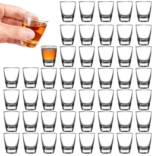 ARCPNRT 24 Stück Schnapsgläser Glas, 30ml Eierförmiges Weinglas, Hartglasbecher,Direkter Trinkbecher, mit Dickem Boden, für Schnäpse, Wodka, Ouzo, Sambuca, Tequil
