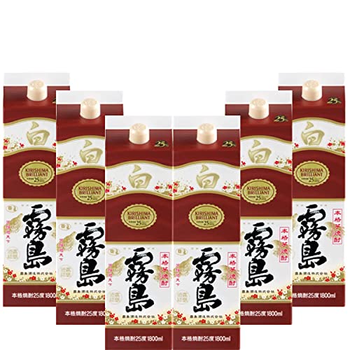 焼酎 芋焼酎 白霧島パック 25度 1.8L 6本 1ケース 霧島酒造