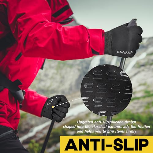 SAWANS Warm Winter Gloves Running Cycling Gloves Touch Screen Anti-slip for Men Women Cold Weather Driving Sports Outdoor Bike Gloves Hiking Ski Climbing Riding Walking - Image 6