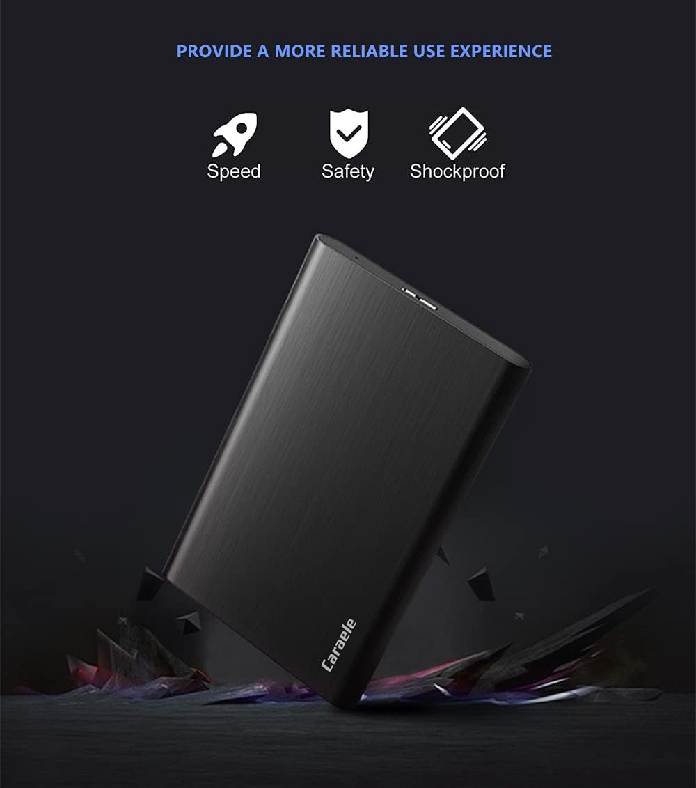Disco Duro Externo portátil ultradelgado de 1 TB USB 3.0 HDD de Almacenamiento Compatible con PC, Escritorio, Laptop, MacBook, Chromebook, Xbox One, Xbox 360, PS4 (Negro)