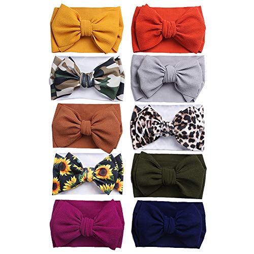 Image of KIDOCHEESE Oversized Nylon Baby Head Wraps - Large Bows Hair Accessories for Newborn, Infant, and Toddler Girls