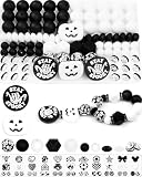 FIVEIZERO 102PCS Black & White Silicone Beads for Keychain Making