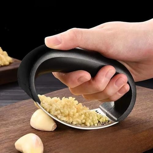 Professional Stainless Steel Garlic Press Tool for Mincing and Crushing