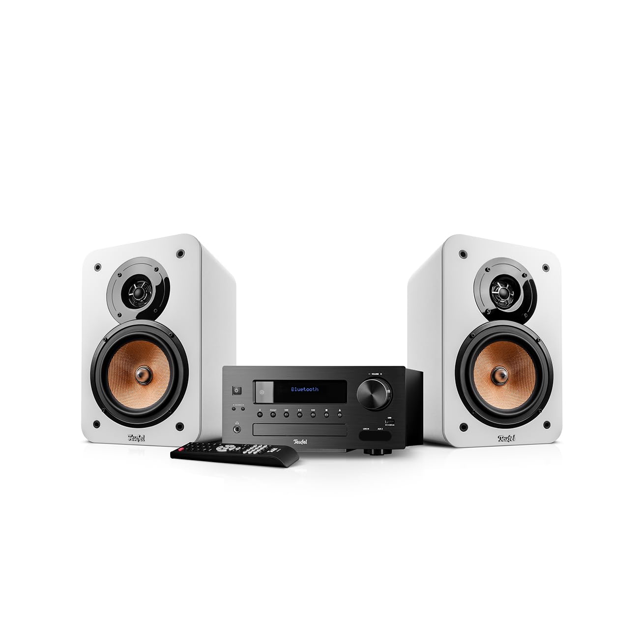 Teufel Ultima 20 KOMBO 2 Sistema HiFi Stereo Compatto con CD Bluetooth USB Radio Digitale DAB+ FM Streaming Bass Reflex Bianco