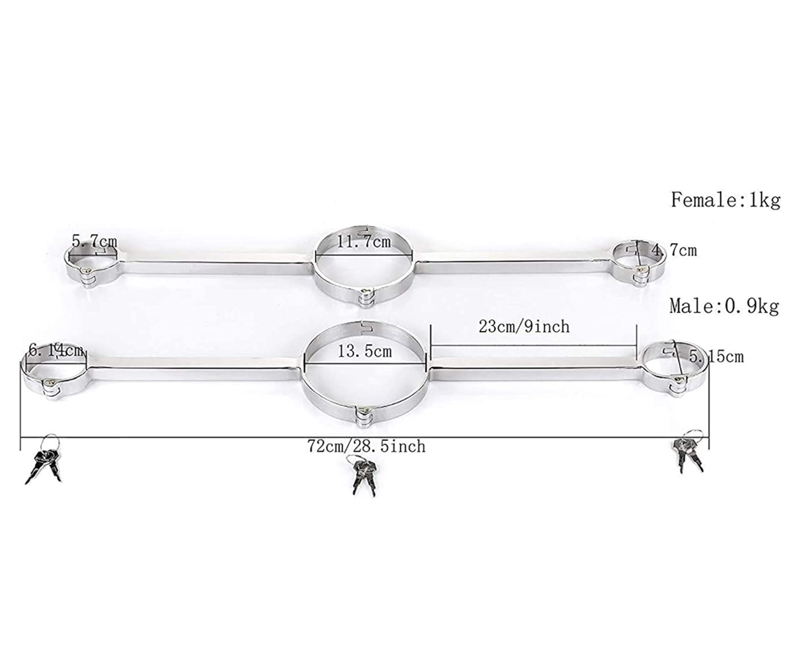 Neue Edelstahl Metall Bdsm Bondage Kragen Restraint System Set Mit Handschellen/Handfesseln Sm Spreizstange Extrem Fesseln Erwachsene Spiel Für Mann Frau Intime Zubehör,Männlich,Silber