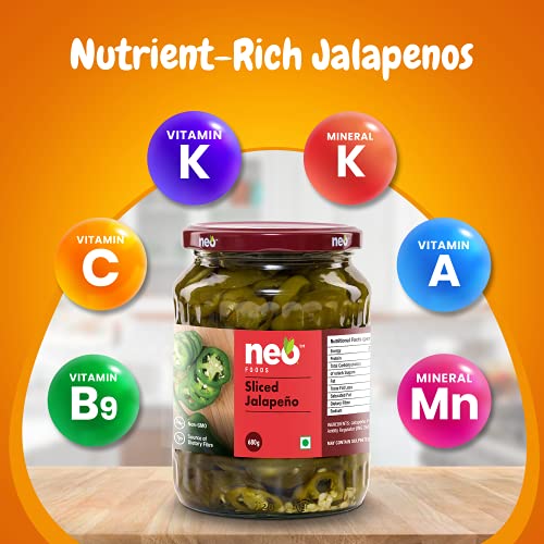Image of Neo Sliced Jalapenos 680g I 100% Plant Based I Ready-to-Eat Fibre-Rich Topping for Pizza, Pasta, Wraps and Salads I (Pack of 3)
