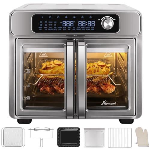 Romswi 26QT French Door Air Fryer Toaster Oven Combo, 24 Cooking Functions and Digital Controls,...