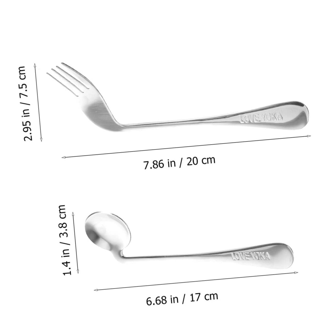 BESTYASH Stable Easy to Hold Angled Spoon Set for Disabled Elderly Feeding Forks for Patients Ergonomic Design Stainless Steel