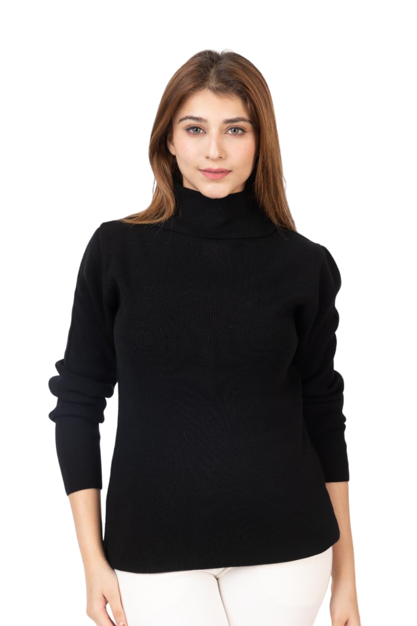 twenty me Winter Wear Casual Solid Acrylic Soft & Warm High Neck Skivvy for Women's-picture-16