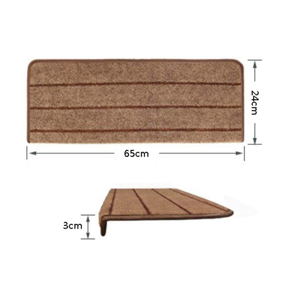 rutschfeste Stufenmatten, 65x24cm,Streifenmuster Selbstklebender Treppenstufen Teppich Weich Und Bequem Stufen Teppiche Protector Matten,0,6 cm Dicke,Grau,13pcs