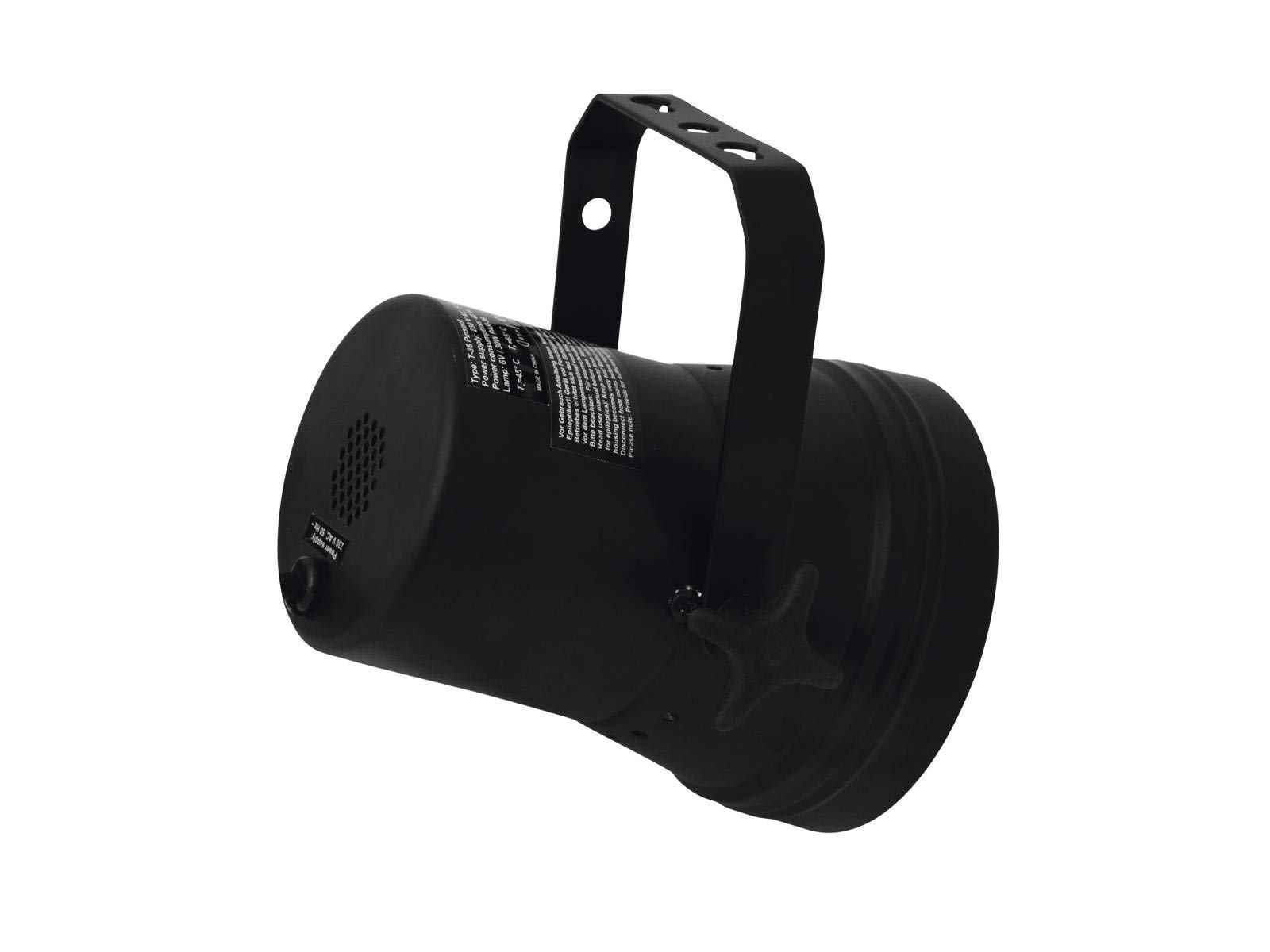 Eurolite T-36 Pinspot mit Stecker, schwarz für PAR-36 6 V/30-W-Lampe