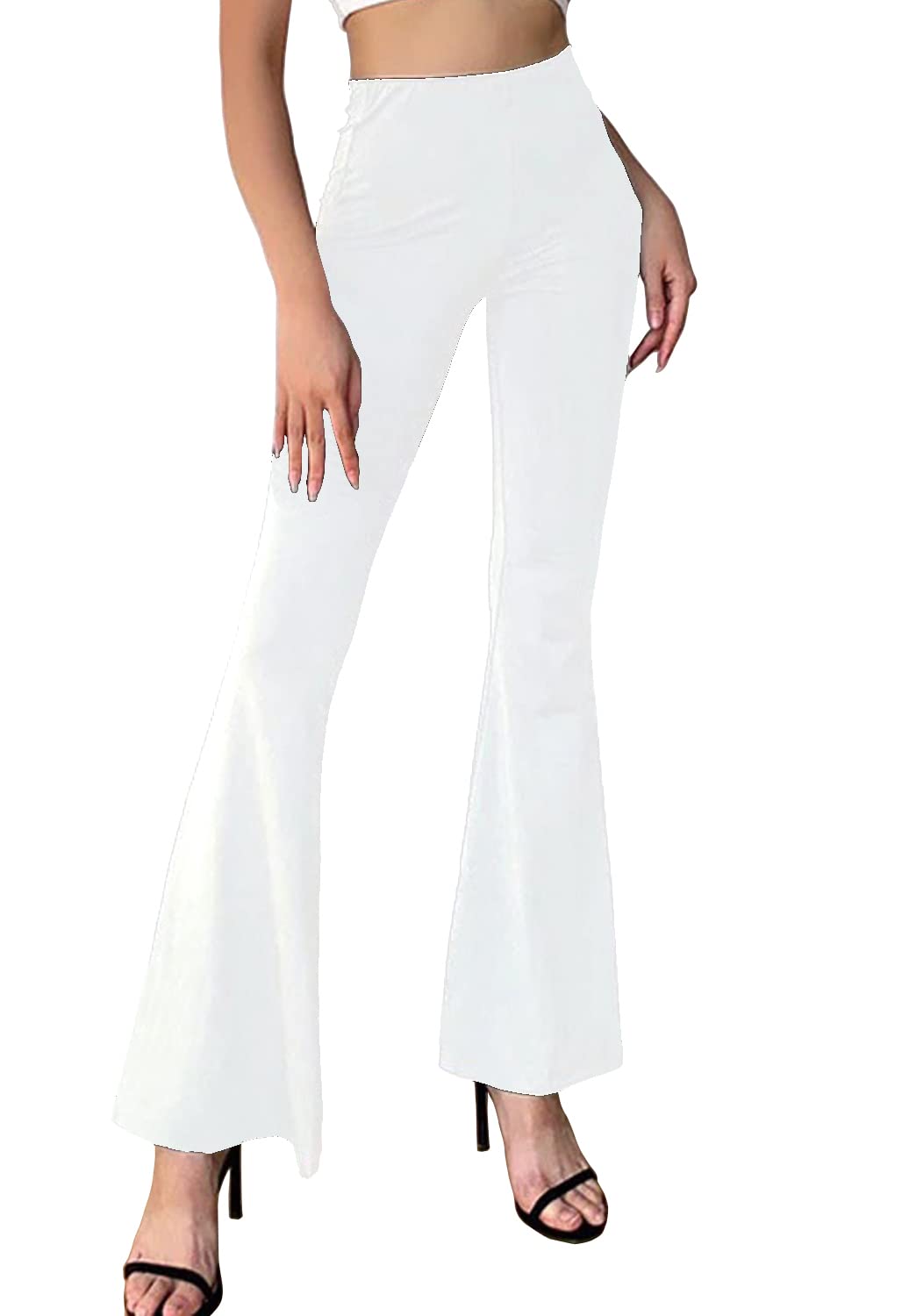 ShasmiWomen's Black Solid High Waist Flare Leg Trousers (Pant 70 $P)