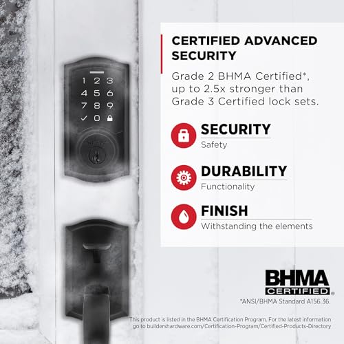 Kwikset SmartCode 270 Keyless Entry Electronic Touchpad Deadbolt Door Lock with Auto-Lock, Custom User Codes, Advanced Security in Matte Black Traditional - image 4