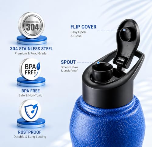 Image of YOUONE Stainless Steel 1000 ML Water Bottle (Charcoal Blue)