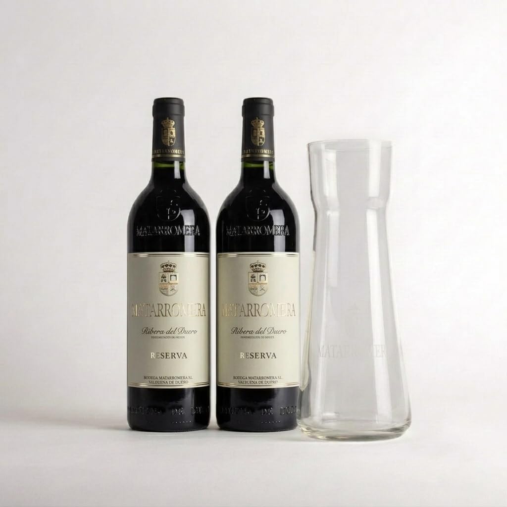 Matarromera Reserva Tinto D.O. Ribera del Duero 2x75 cl + Decantador | 100% Tempranillo · Decantador de cristal Matarromera · 14 meses barrica + 22 botella · Ideal para regalo