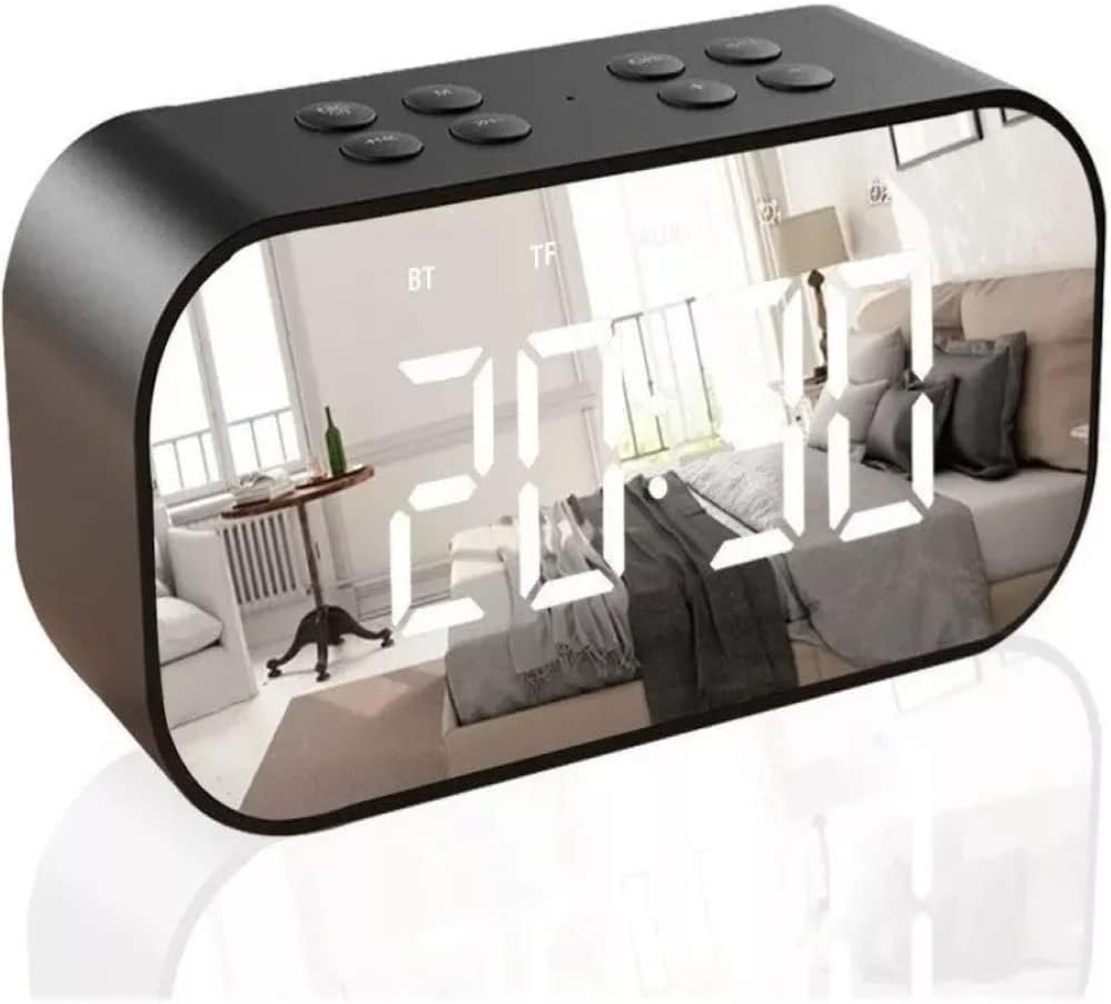 WOTOW Digital Alarm Clock, Clock Radio with Wireless Charger and