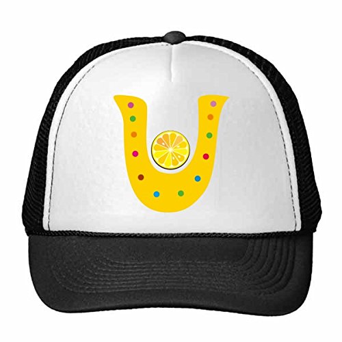Gorra de béisbol con patrón de frutas y correa ajustable multicolor para adultos
