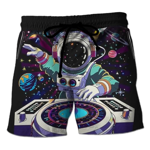 Astronaut Lovers Men's Swim Trunks - Cosmonaut Mens Swim Trunks with Mesh Lining Swimwear Bathing Suits Set 49