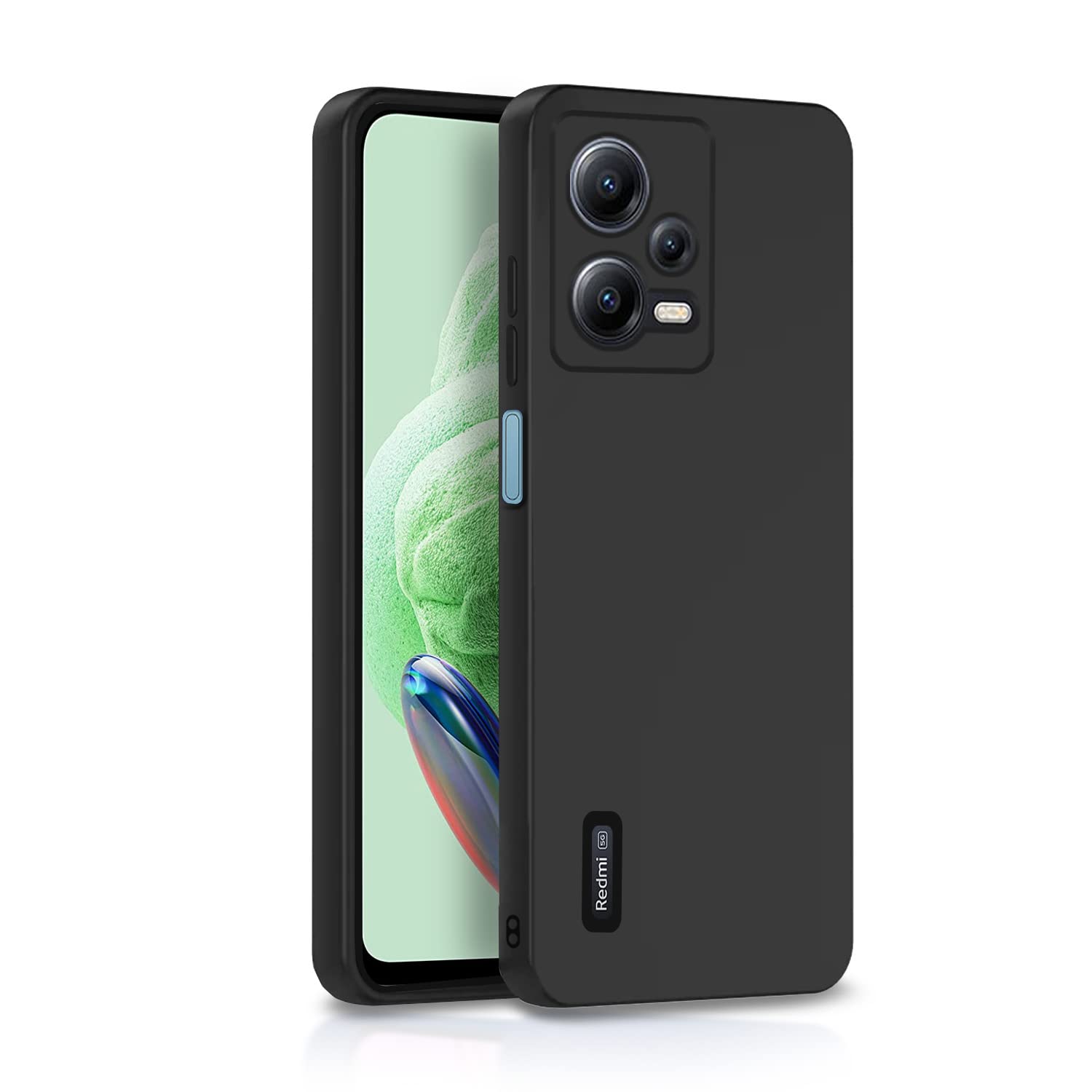 Pikkme Mi Redmi Note 12 5G Back Cover Soft Matte Liquid Silicone TPU | Camera Protection | Shockproof Slim Back Case for Mi Redmi Note 12 5G (Black)