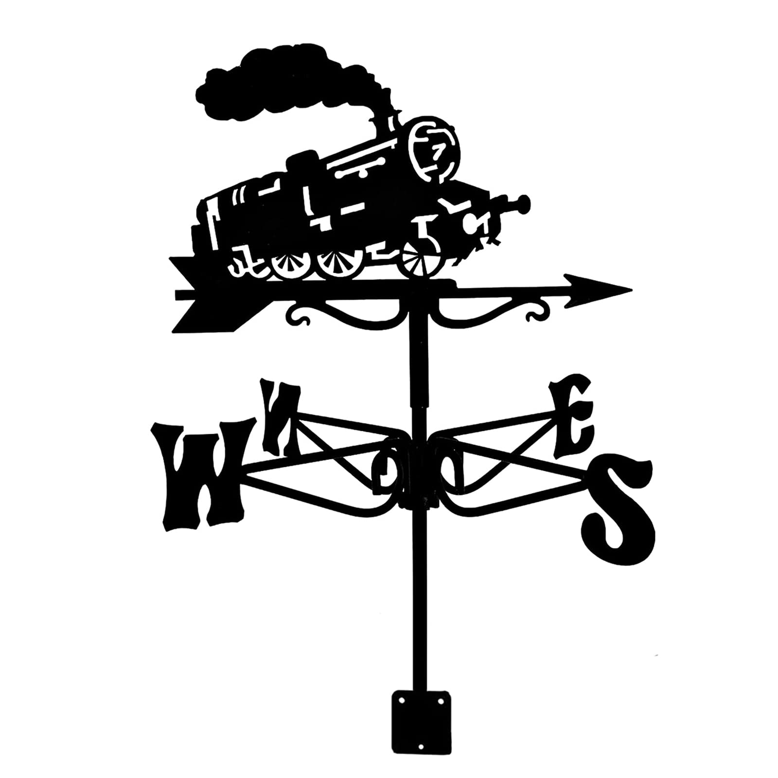 Retro Weathervane Stainless Steel Weather Vane Wind Weathercock Direction Indicator for Garden Yard Ornament/Trains/35 * 50Cm