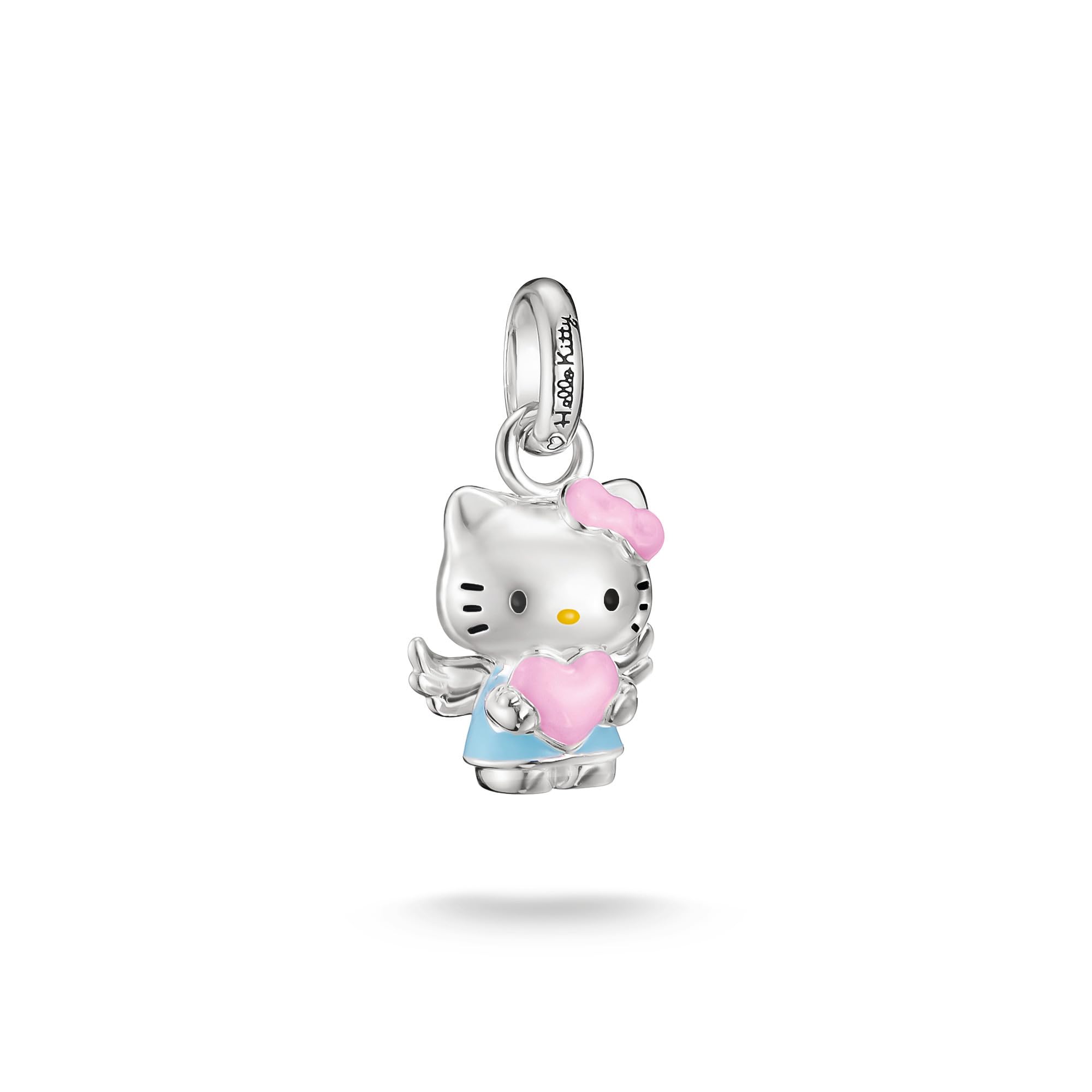 THOMAS SABO Hello Kitty Charm Engel mit Herz – Connect Premium Legierung Feinsilber Plattiert, Kaltemail