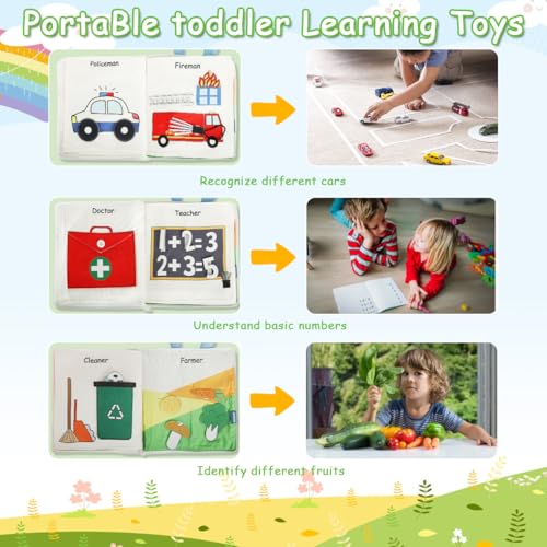 Image of SNOWIE SOFT Cloth Books for Babies 0 to 3 Years, Occupation-Themed Soft Sensory Books for Babies 6-12 Months with Fine Motor 3D Interactive Designs, Early Educational Learning English Sensory Toy