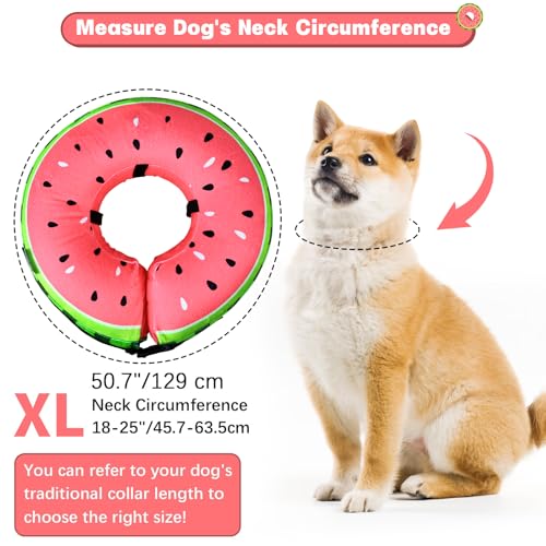 Aufblasbare Halskrause Hund & Halskrause Katze, FWLWTWSS Schutzkragen Hund mit Verstellbarer Schnalle, Hundekragen Leckschutz für Genesung nach Operationen oder Wunden, Leckschutz für Hunde(XL)