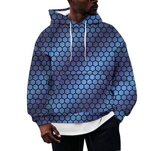 Sweat à capuche bleu à pois pour homme et femme | Pull décontracté manches longues