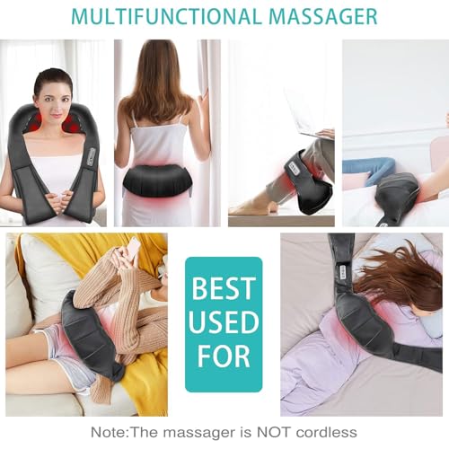 AERLANG Shiatsu Back and Neck Massager, Back Massager Deep Tissue Kneading Massager Neck and Shoulder Massager with Heat, Electric 4D Massage Pillow Fathers Day Dad Gifts from Daughter(NOT Cordless) - Image 6