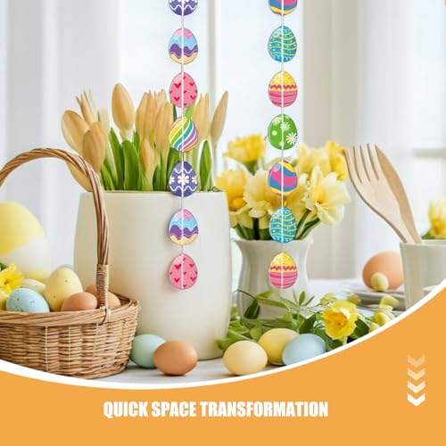 Guirnalda de huevos de Pascua con 8 serpentinas de papel para colgar 4