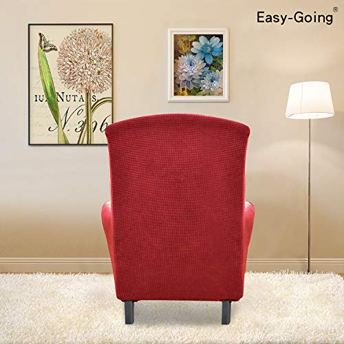 Image of Easy-Going Stretch Wingback Chair Sofa Slipcover Christmas Red