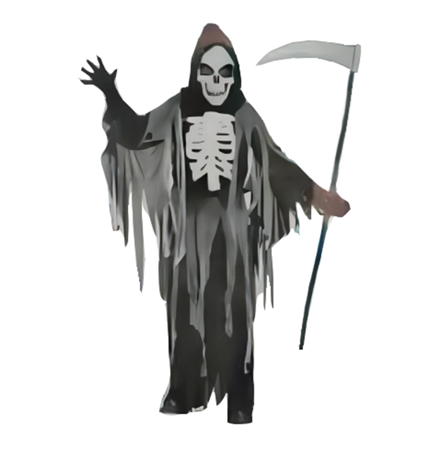AXDUWAB Halloween Disfraz Capa Esqueleto Niños, Negro Parca Disfraz Esqueleto, Esqueleto máscara Cabeza Disfraces, Traje Calavera Cosplay Fiesta de Día de Muertos, Unisex-niños