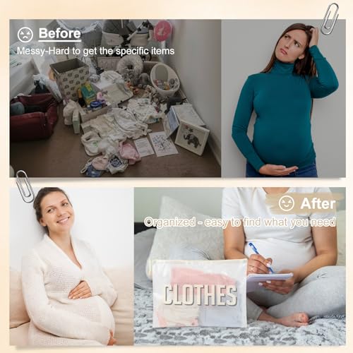 Image of 3pcs Hospital Bag Organizing Pouches for Labor and Delivery, Maternity Essentials Diaper Bag Organizer for Mom Travel - Beige /White