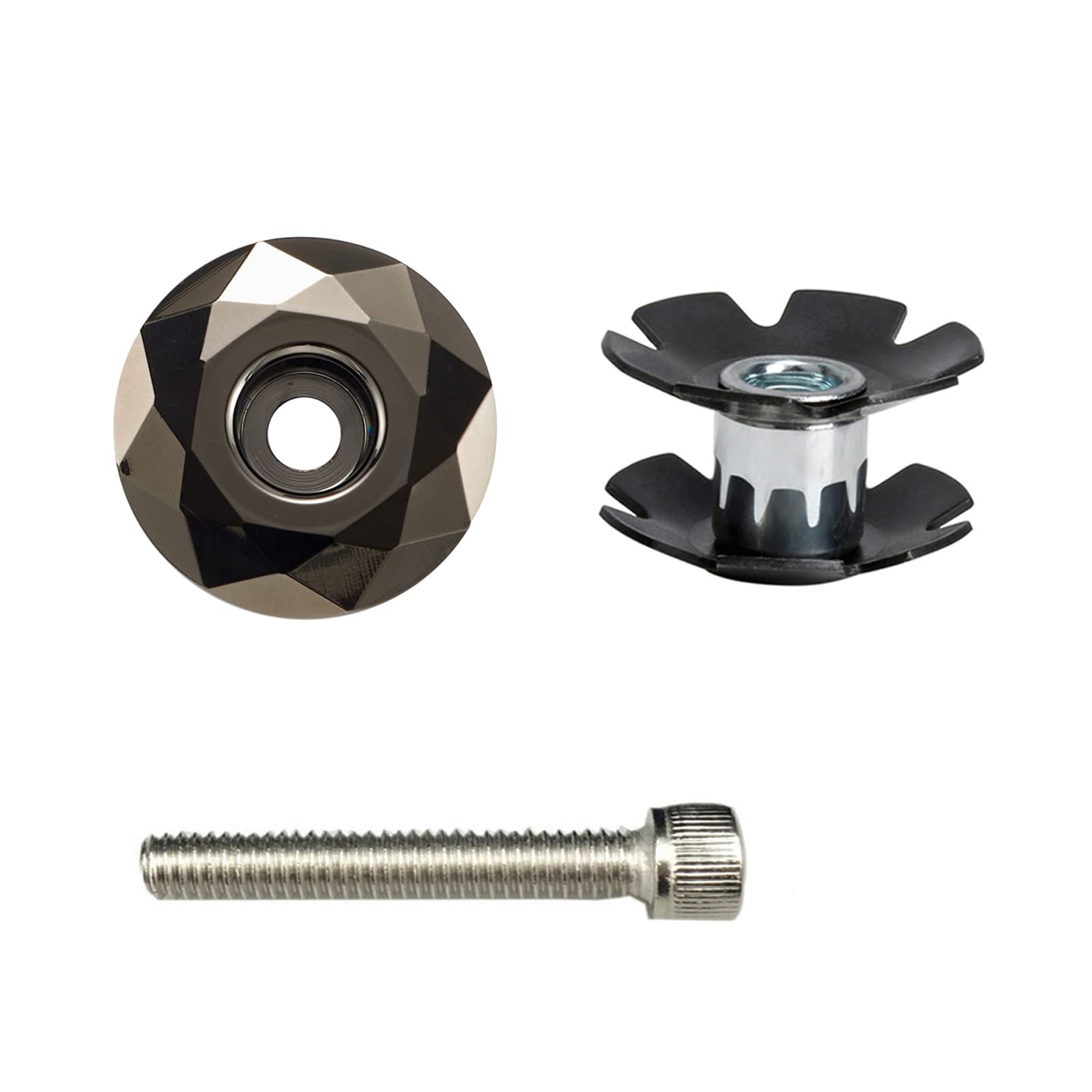 Fahrrad-Headset Cap Aus Aluminium – Schwarz, Für 28,6 Mm Gabelrohre, Mit Bolzen